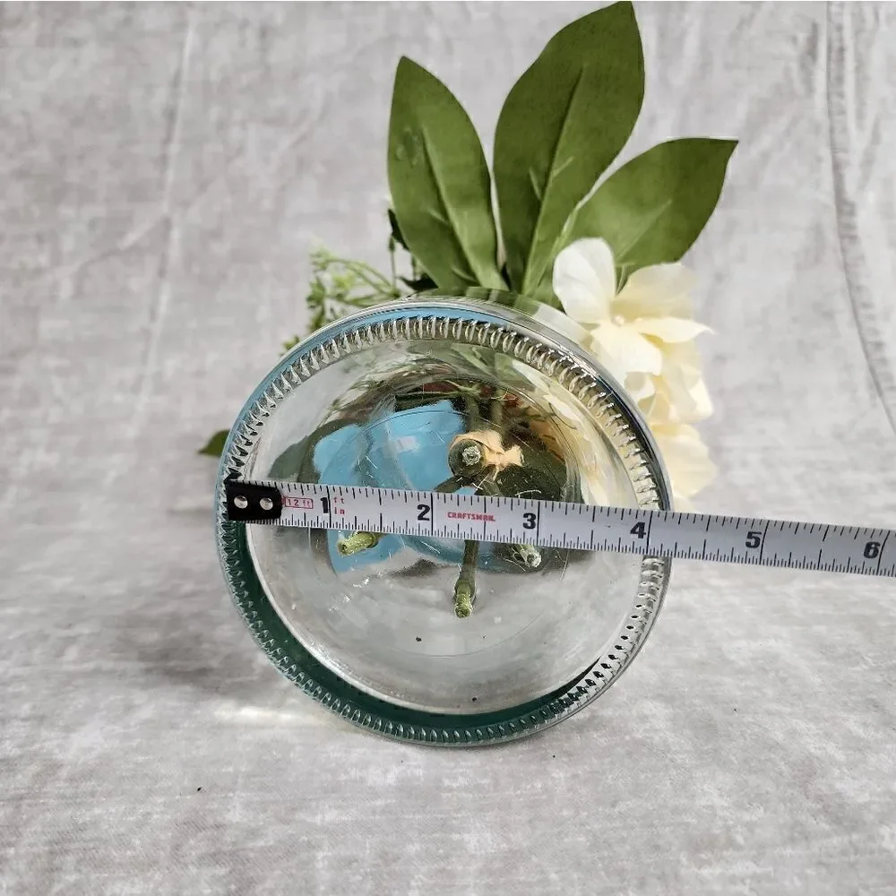 New Silk Rose Hydrangea Peony Artificial Flowers in Clear Glass Vase